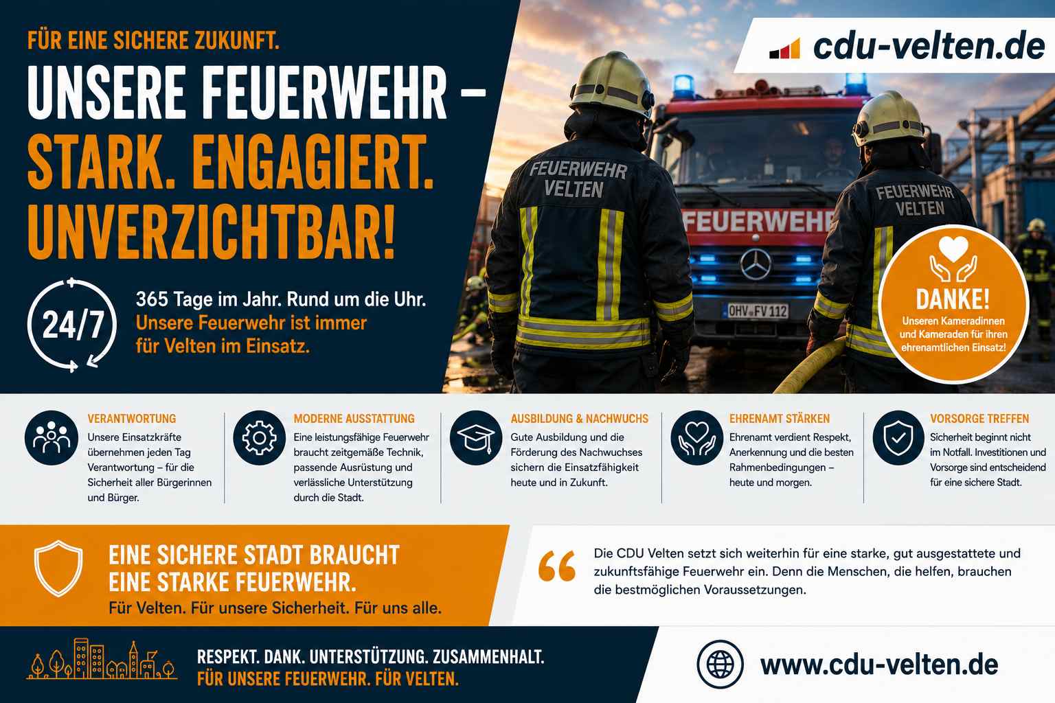 cdu velten sicherheit braucht eine starke feuerwehr