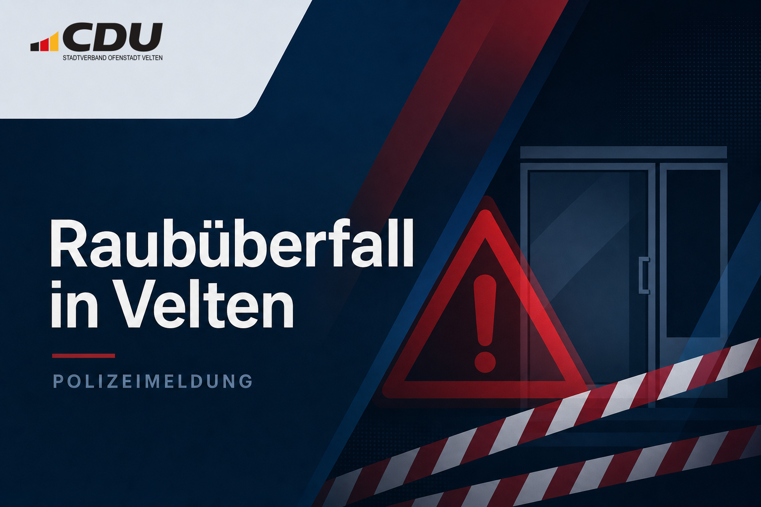 Redaktionelle Grafik zu einem gemeldeten Raubüberfall in einem Geschäft in Velten.