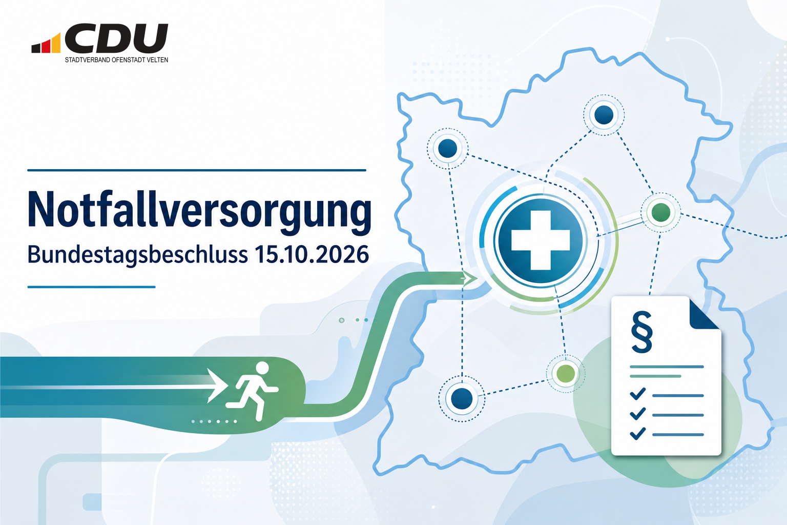 Redaktionelle Grafik zur Reform der Notfallversorgung und ihrer möglichen Bedeutung für rettungsdienstliche Strukturen in Oberhavel.